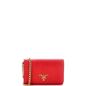 Prada Chain Wallet Crossbody Saffiano #249338P10B